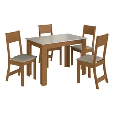 Conjunto Mesa De Jantar 1 Mesa 4 Cadeiras Versalhes Jgwt Foto mini 2