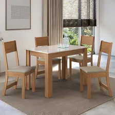 Conjunto Mesa De Jantar 1 Mesa 4 Cadeiras Versalhes Jgwt Foto mini 1