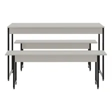 Conjunto Mesa De Jantar Com 2 Banco E 2 Cadeiras Eames Base Foto mini 3