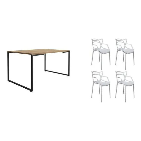 Conjunto Mesa De Jantar Com 4 Cadeiras Allegra Espresso Foto 1