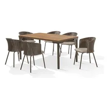 Conjunto Mesa De Jantar Com Mesa Com 6 Cadeiras Fgwt Foto mini 2