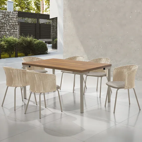 Conjunto Mesa De Jantar Com Mesa Com 6 Cadeiras Ge Foto 1