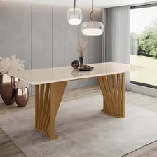 Conjunto Mesa De Jantar Henn Adriana Tampo De Vidro Foto mini 2