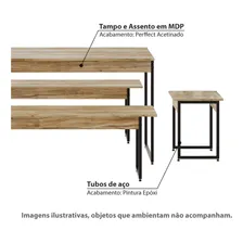 Conjunto Mesa De Jantar Industrial 2 Bancos/2 Banquetas-c/p Foto mini  2