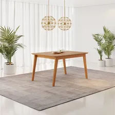 Conjunto Mesa De Jantar Madeira Maciça Retangular Com Ad Foto mini 2