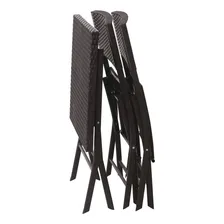 Conjunto Mesa E 2 Cadeiras Rattan Dobráveis Jardim Varanda Estrutura Marrom Foto mini 2