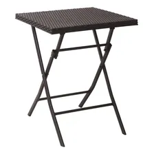 Conjunto Mesa E 2 Cadeiras Rattan Dobráveis Jardim Varanda Estrutura Marrom Foto mini 4