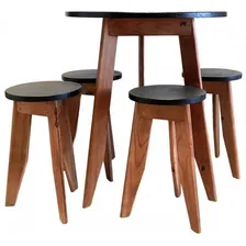 Conjunto Mesa E 4 Banquetas Em Madeira Maciça Madersilva Wt Foto mini 1
