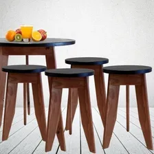 Conjunto Mesa E 4 Banquetas Em Madeira Maciça Madersilva Wt Foto mini 3