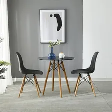 Conjunto Mesa Eiffel 80cm Preta Com 04 Cadeiras Eiffel Preta Foto mini 2