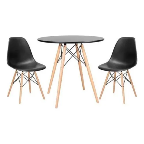 Conjunto Mesa Eiffel 80cm Preta Com 04 Cadeiras Eiffel Preta Foto 1