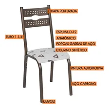 Conjunto Mesa Jogo Sala de Jantar Ciplafe Luna 6 Cadeiras Tampo Madeira Bp 1,36m Bege Foto mini  3