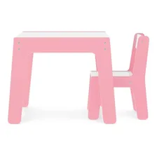 Conjunto Mesa Mesinha E Cadeira Infantil Madeira Rosa Junges Foto mini 4