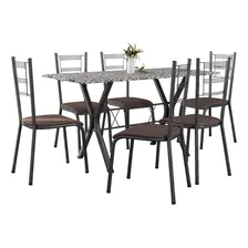 Conjunto Mesa Miami 150cm Granito 6 Cadeiras Santiago Jf Foto mini 2