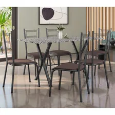 Conjunto Mesa Miami 150cm Granito 6 Cadeiras Santiago Jf Foto mini 1
