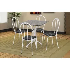 Conjunto Mesa Quadrada Com 4 Cadeiras E Tampo Em Granito Foto mini  2