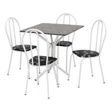 Conjunto Mesa Quadrada Com 4 Cadeiras E Tampo Em Granito Foto  mini 1