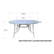Conjunto Mesa Redonda 150cm Com Girat贸ria Central Porto Foto mini 4