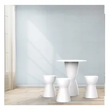Conjunto Mesa Redonda 60x82cm 3 Banquetas Fit Grifit Foto mini  2