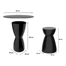 Conjunto Mesa Redonda 60x82cm 3 Banquetas Fit Grifit Foto mini  3