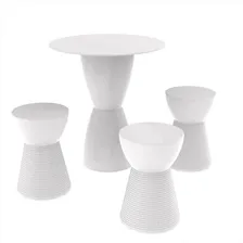 Conjunto Mesa Redonda 60x82cm 3 Banquetas Fit Grifit Foto  mini 1