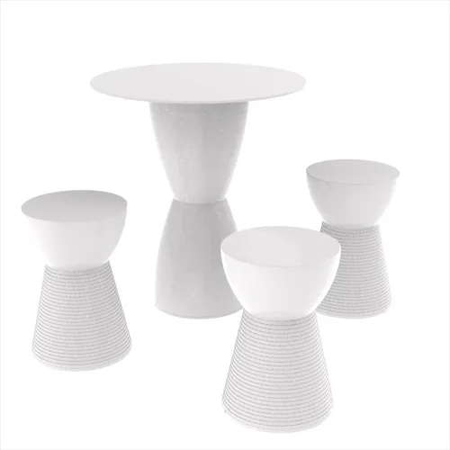 Conjunto Mesa Redonda 60x82cm 3 Banquetas Fit Grifit Foto 1