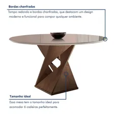 Conjunto Mesa Redonda Com Vidro E 6 Cadeiras Tampo Foto mini  3