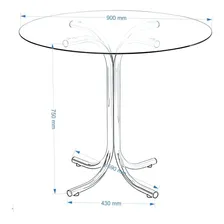 Conjunto Mesa Redonda Tampo De Vidro E 4 Cadeiras Bawt Foto mini  3