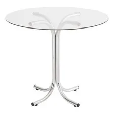 Conjunto Mesa Redonda Tampo De Vidro E 4 Cadeiras Bi Foto mini  3
