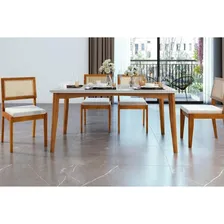 Conjunto: Mesa Sala Jantar Monalisa C/ Tampo Madeirado C/ Vi Foto mini 1