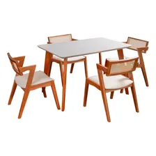 Conjunto Mesa Verona 1200x800cm Com 4 Cadeiras Madeira Foto mini  2