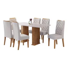 Conjunto Mesa Viero Miami 6 Cadeiras Iza Mel/blonde Foto  mini 1