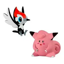 Conjunto Mini Bonecos Colecionáveis Pokémon Nintendo - Tomy - Sunny Brinquedos : Pikipek Picassaut Peppeck + Clefairy Mélofée Piepi Foto mini 3