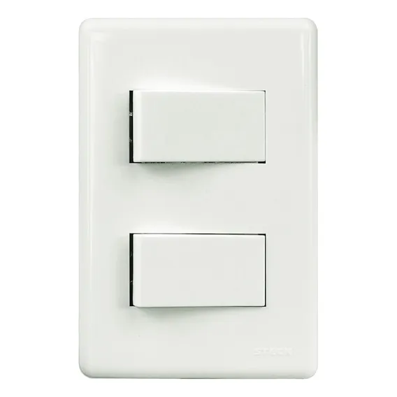 Conjunto Montado 2 Interruptores Simples Branco Stella Steck Corrente Nominal 10 A Foto 1