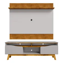 Conjunto Painel E Rack Dublin Naturalle Off White Foto mini 3