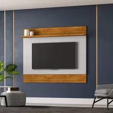 Conjunto Painel E Rack Dublin Naturalle Off White Foto mini 1