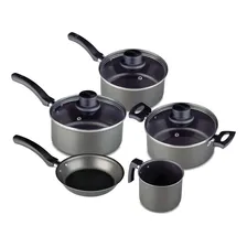 Conjunto Panela Antiaderente Santiago Black 5 Peças Eirilar Cor Preto Foto mini 1