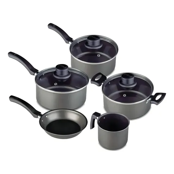 Conjunto Panela Antiaderente Santiago Black 5 Peças Eirilar Cor Preto Foto 1