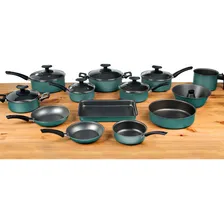 Conjunto Panelas 13 Peças Teflon Antiaderente Cor Verde Foto  mini 1