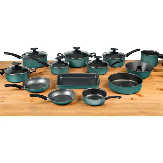 Conjunto Panelas 13 Peças Teflon Antiaderente Cor Verde Foto 1