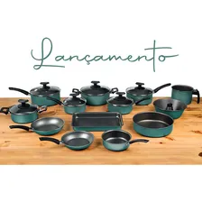Conjunto Panelas 13 Peças Teflon Antiaderente Cor Verde Foto mini  2