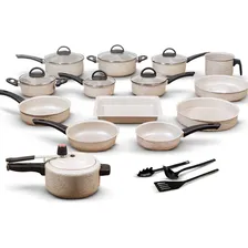Conjunto Panelas 17 Peças Bianco Com Revestimento Antiaderente Brinde Panela Pressão Jogo Kit Com Tampa De Vidro Teflon Foto  mini 1