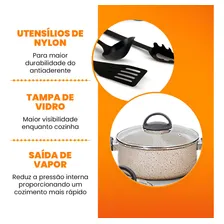 Conjunto Panelas 17 Peças Bianco Com Revestimento Antiaderente Brinde Panela Pressão Jogo Kit Com Tampa De Vidro Teflon Foto mini  3