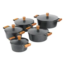 Conjunto Panelas Alumínio Fundido Grosso De Tampa Grossa Cor Preto Foto mini 1