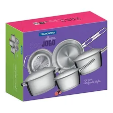 Conjunto Panelas Inox 5 Pç + Panela Inox 4,7l Tramontina Cor Prateado Foto mini 4