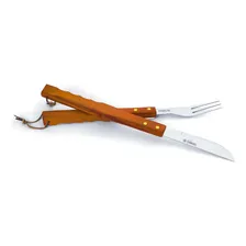 Conjunto Para Churrasco 2 Peças Com Aço De Inox Foto mini 1