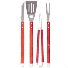 Conjunto Para Churrasco 4 Peças Longo, Inox E Madeira - Mor Foto mini 3