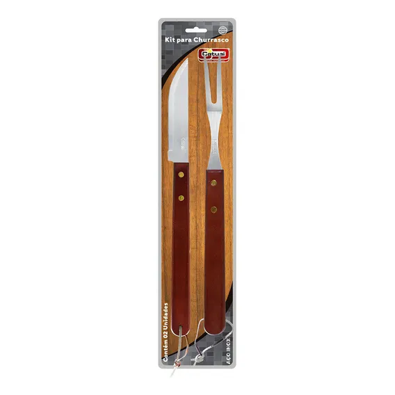 Conjunto Para Churrasco Garfo 5 + Faca 5,5 Foto 1