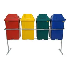 Conjunto Para Coleta Seletiva Q25 04 Lixeiras 25 Litros Foto mini 1