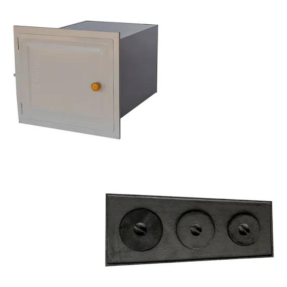 Conjunto Para Fogão A Lenha Forno Grande E Chapa 3 Furos Foto 1